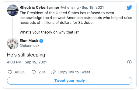 Elon musk zomba de Joe Biden no twitter